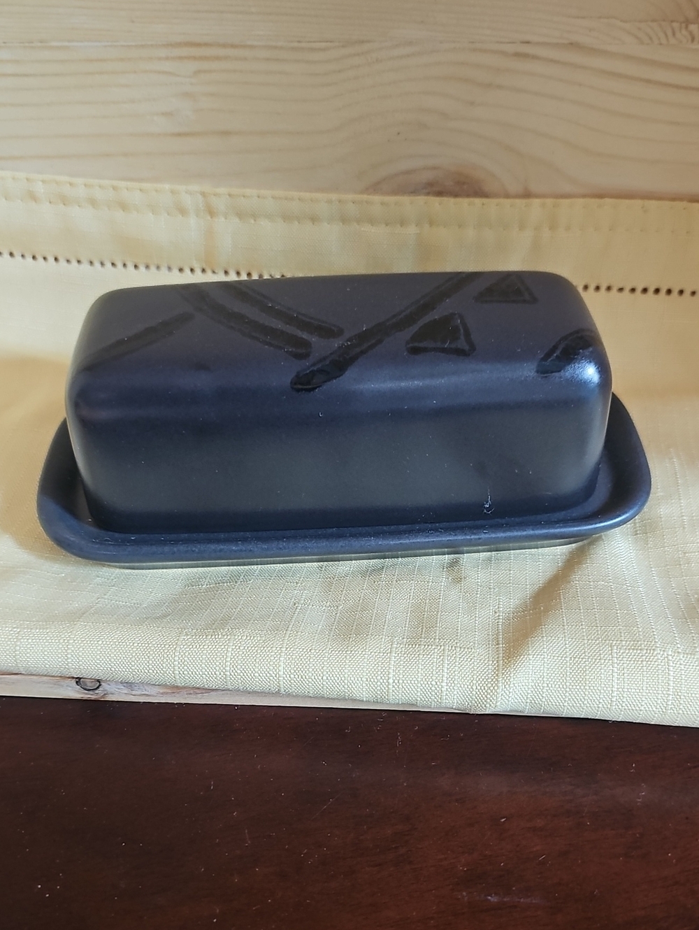 Pfaltzgraff Black Ceramic Butter Dish